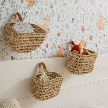 panier mural osier tresse naturel rangement aérien artisanal