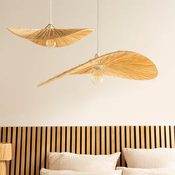 suspension rotin tressé artisanat marocain salon style naturel