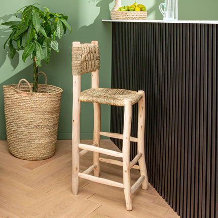 Chaise haute en bois et corde - 70cm