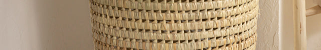 Panier à linge en feuilles de palmier - Rond
