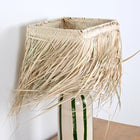 Abat jour en paille à franges - Forme carrée