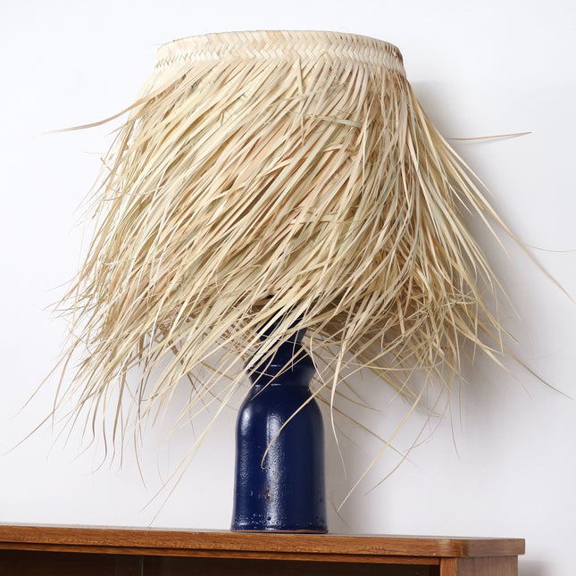 Abat jour en paille à franges