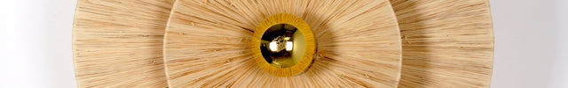 Applique murale ronde en raphia - Électrifié