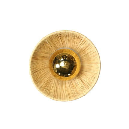 Applique murale ronde en raphia