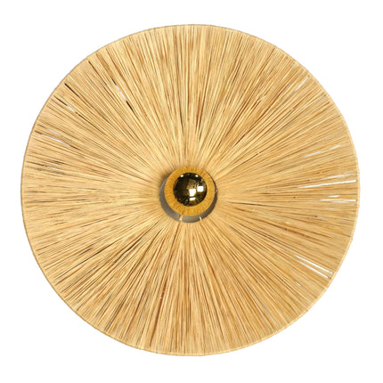 Applique murale ronde en raphia