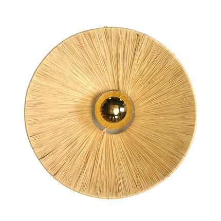 Applique murale ronde en raphia