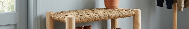 Banc en bois avec double rangement 60cm
