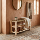 Banc en bois avec double rangement 80cm
