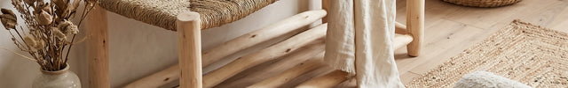 Banc marocain en bois avec rangement 100cm