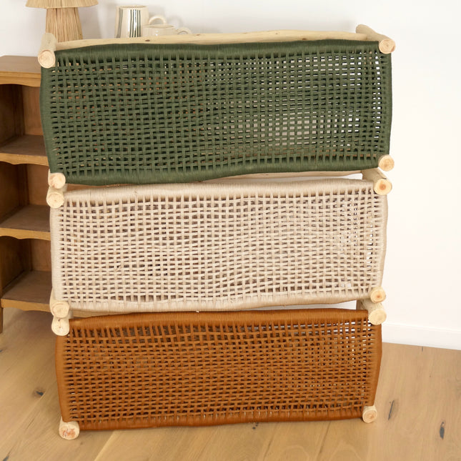 Banc en bois et assise en nylon Vert