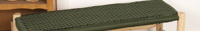 Banc en bois et assise en nylon Vert