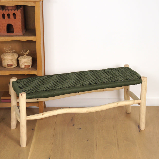 Banc en bois et assise en nylon Vert