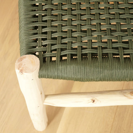 Banc en bois et assise en nylon Vert