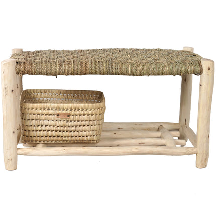 Banc en bois avec rangement 80cm