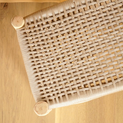 Banc en bois et assise en nylon Beige