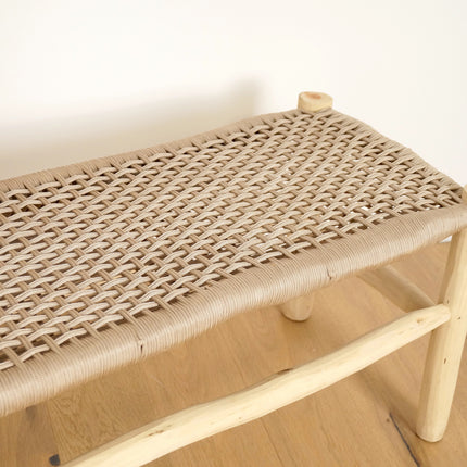Banc en bois et assise en nylon Beige