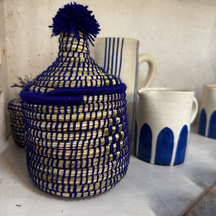 Boîte de rangement berbère en laine colorée