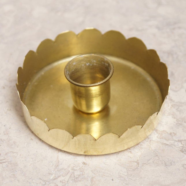 Bougeoir en laiton doré