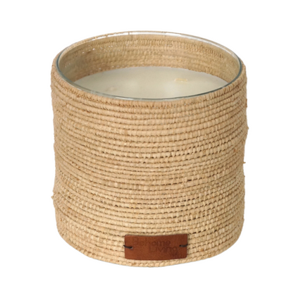 Bougie parfumée tressée en raphia - Senteur orientale