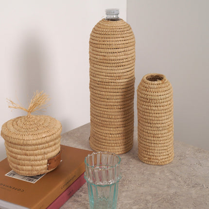 Cache bouteille en raphia