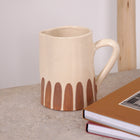 Carafe en terre cuite demi rayures - Beige