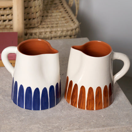 Carafe en céramique artisanale - Demi rayures Marron