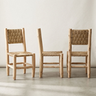 Chaise de table en bois - Dossier carré inclinable