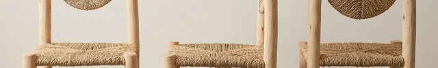 Chaise de table en bois - Dossier rond inclinable
