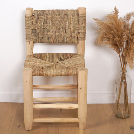Chaise d'appoint en bois et corde