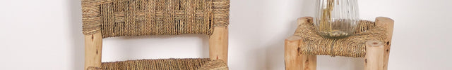 Chaise d'appoint en bois et corde
