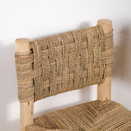 Chaise d'appoint en bois et corde