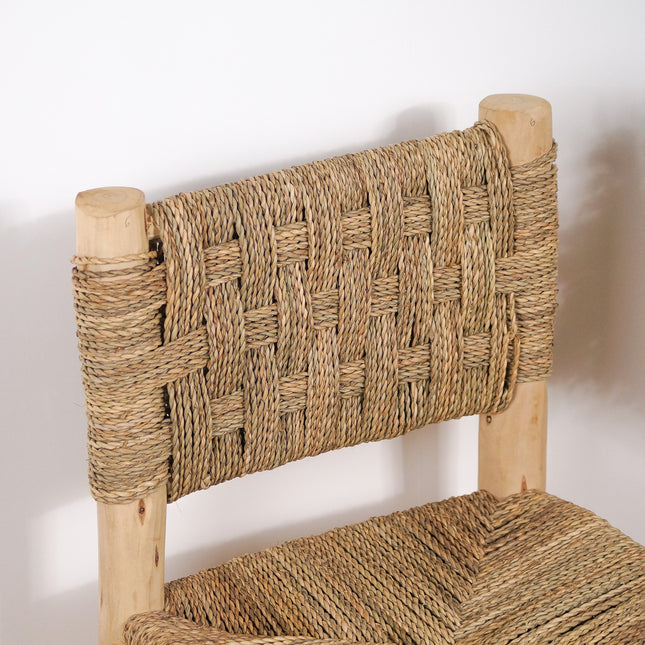 Chaise d'appoint en bois et corde
