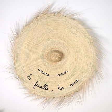 Chapeau de paille mural à franges - Personnalisable