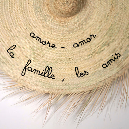 Chapeau de paille mural à franges - Personnalisable