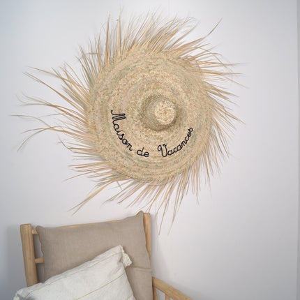 Chapeau de paille mural à franges - Personnalisable
