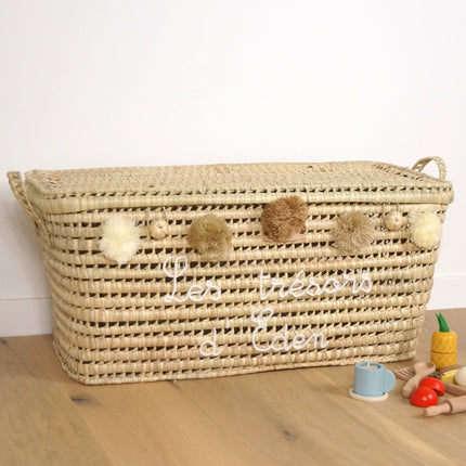 Coffre à jouets en osier 80cm Personnalisable