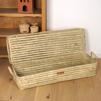 Panier dessous de lit en feuilles de palmier 100cm