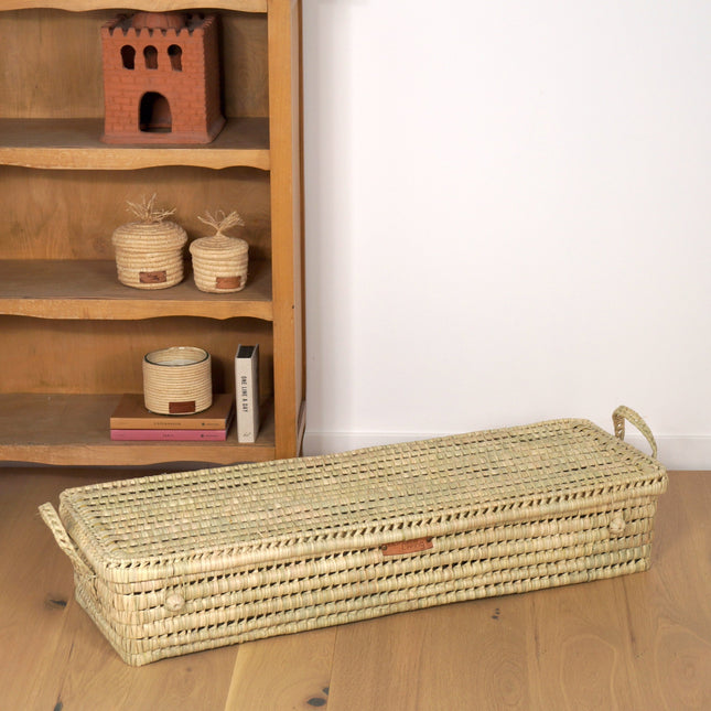 Panier dessous de lit en feuilles de palmier 100cm