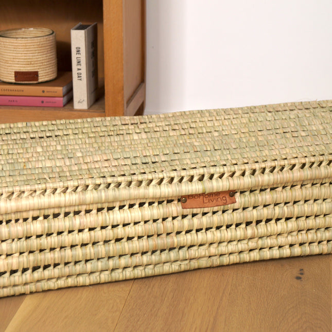 Panier dessous de lit en feuilles de palmier 100cm