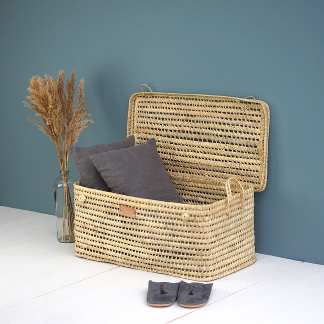 Malle de rangement en feuilles de palmier 80cm