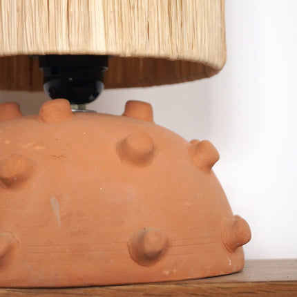 Pied de lampe en terre cuite terracotta - Picots Boule