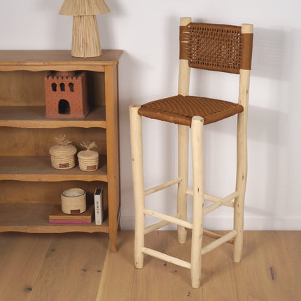 Chaise haute en bois et nylon 80cm