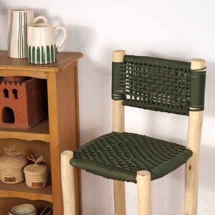 Chaise haute en bois et nylon 70cm