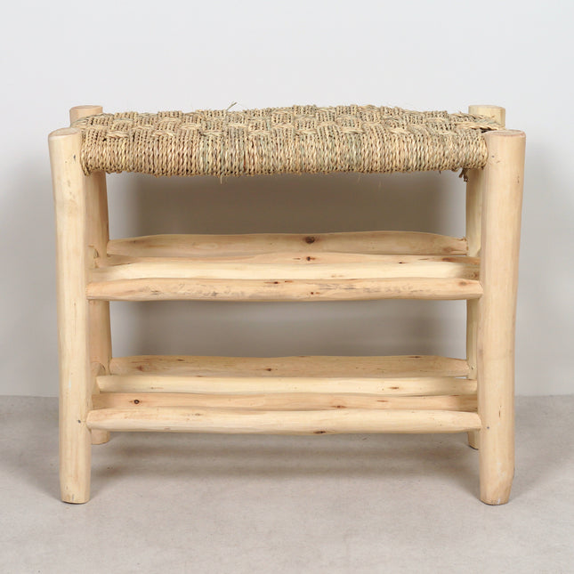 Banc en bois avec double rangement 60cm
