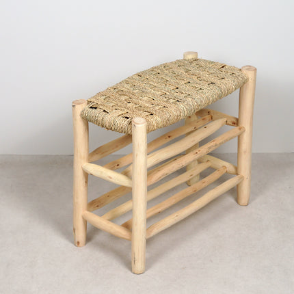 Banc en bois avec double rangement 60cm