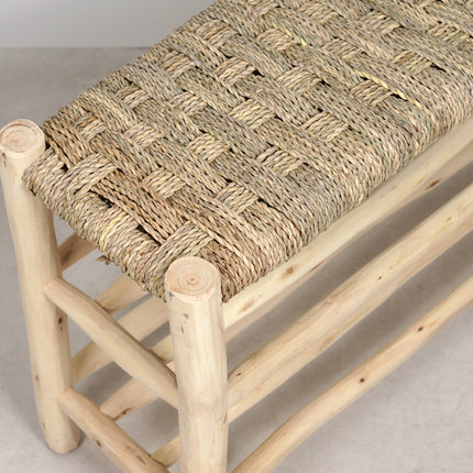 Banc en bois avec double rangement 80cm
