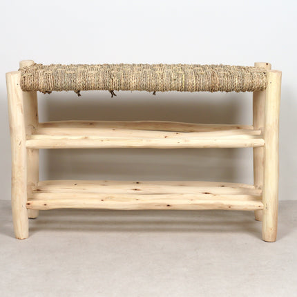Banc en bois avec double rangement 80cm