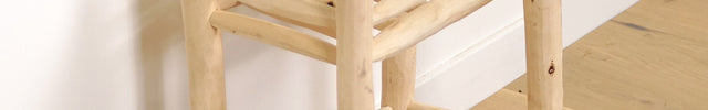 Desserte 2 niveaux en bois brut