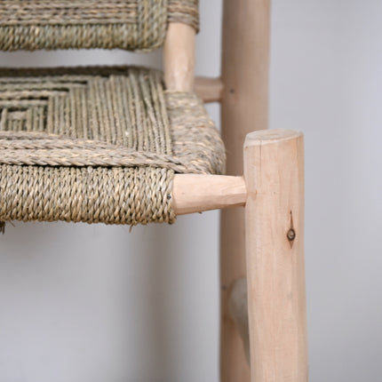 Fauteuil en bois incliné - Assise corde