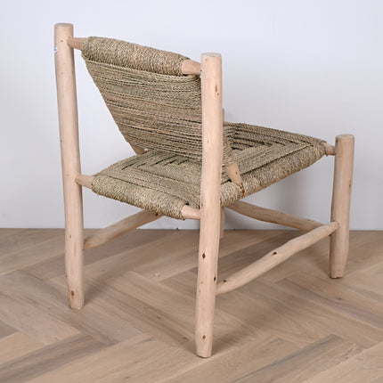 Fauteuil en bois incliné - Assise corde